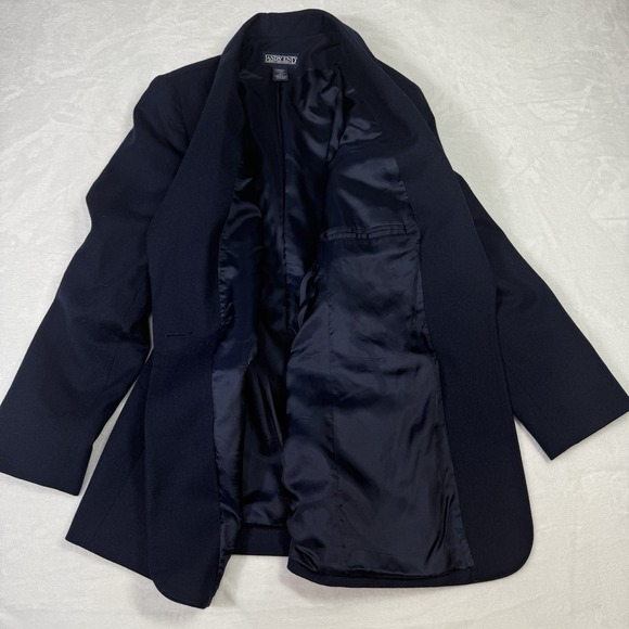 Vintage Lands End Blazer Womens Size 8 Navy 100% Wool Made in USA - Picture 3 of 9